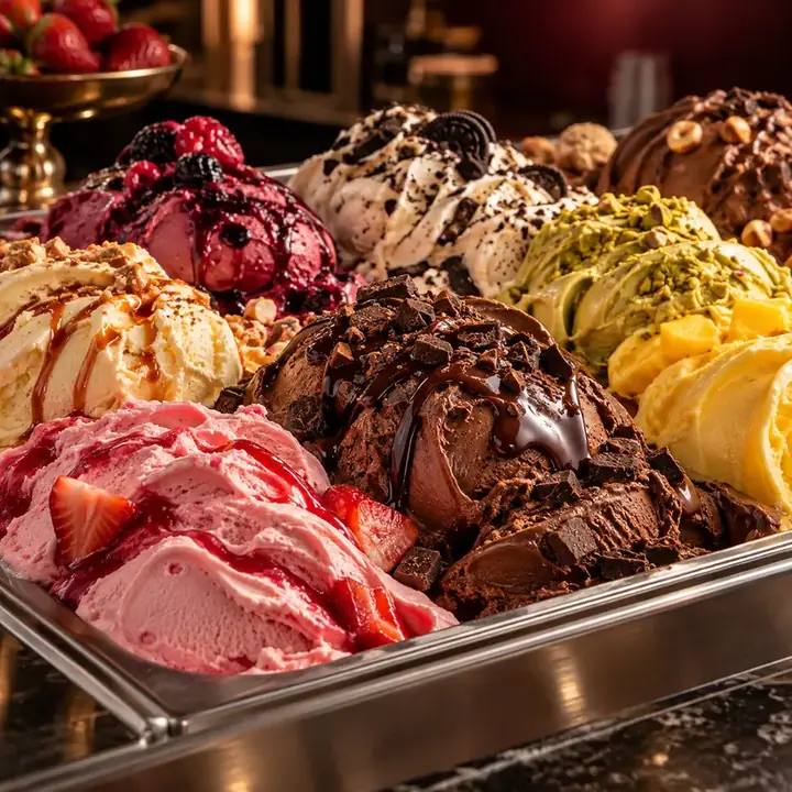 Sorvetes de vários sabores